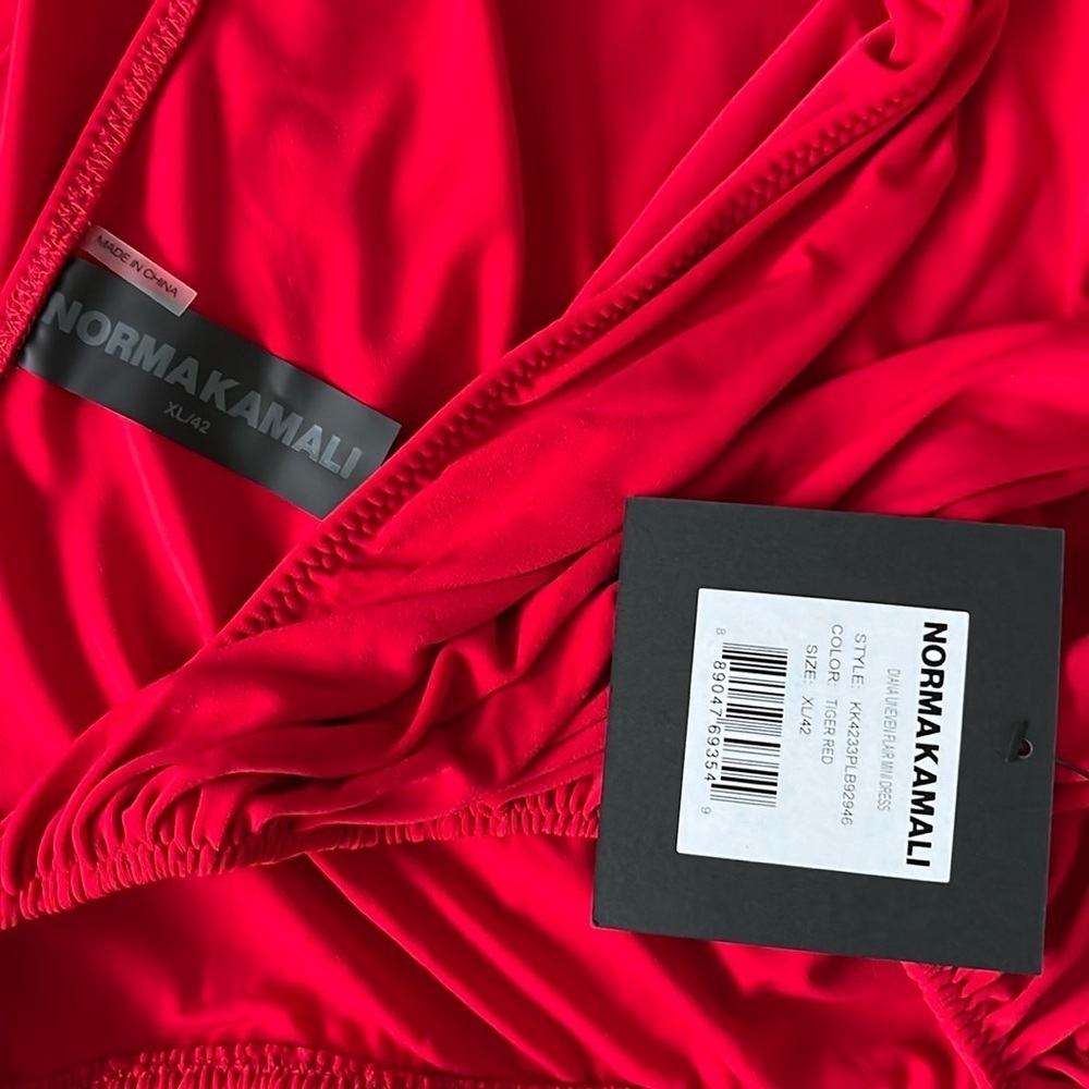 Norma Kamala Diana Uneven Flair Mini Dress NWT in Tiger Red XL / 42 - Picture 7 of 10
